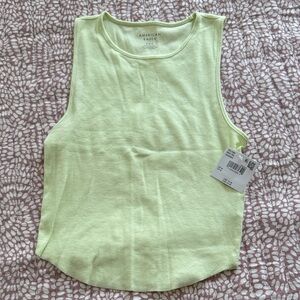 NWT American Eagle Outfitters Pale Lime/Yellow Ribbed Tank Top Medium